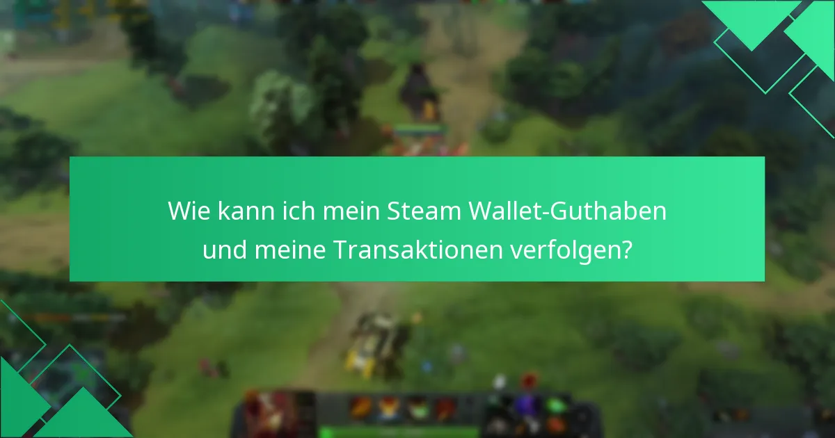 Wie kann ich mein Steam Wallet-Guthaben und meine Transaktionen verfolgen?
